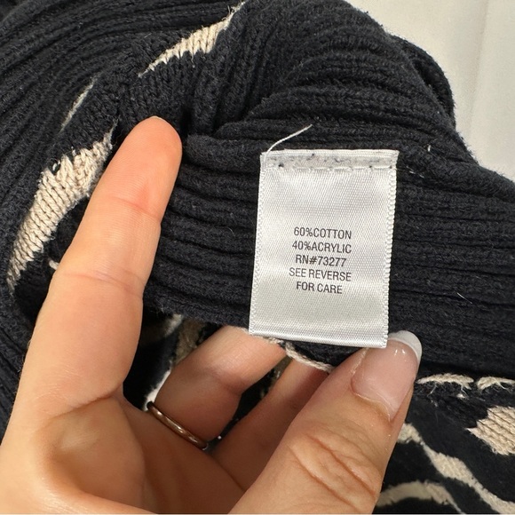 Croft & Barrow cozy striped funnel neck pullover cable knit sweater XXL - Picture 10 of 13